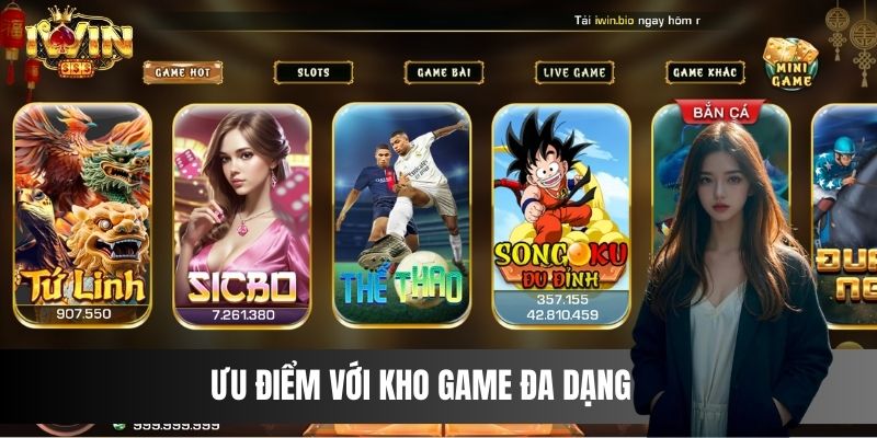 Ưu điểm với kho game đa dạng